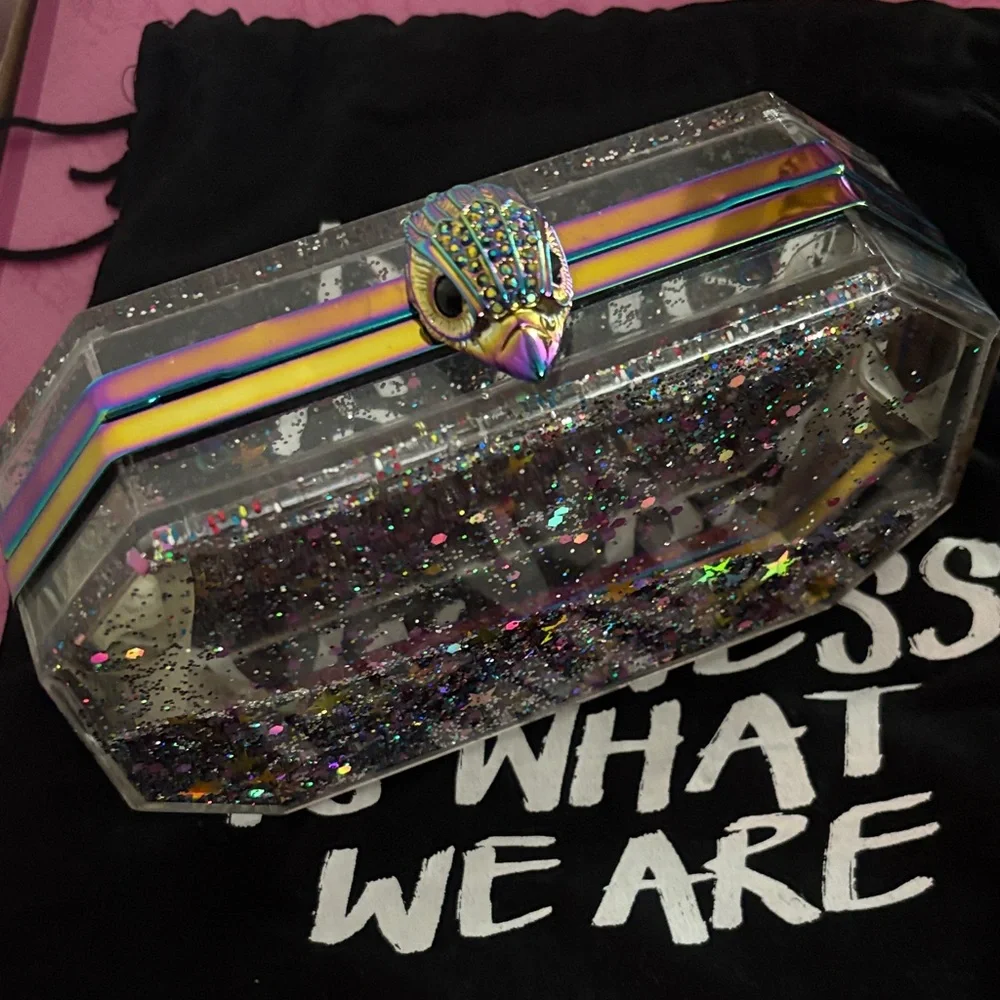 Kurt Geiger Multicolor Glitter Clutch - Picture 3 of 4